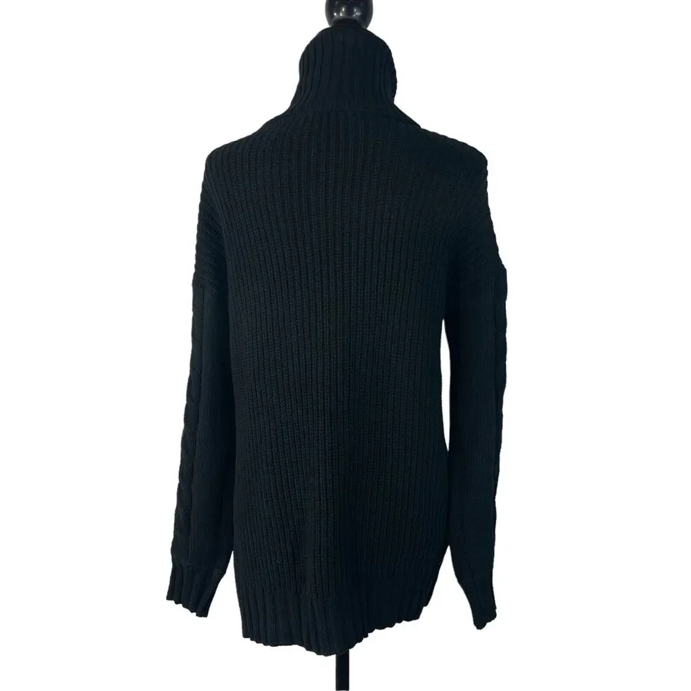 INC International Concepts Small Sweater Cowl Neck Rhinestones Long Sleeve Black - Picture 5 of 9